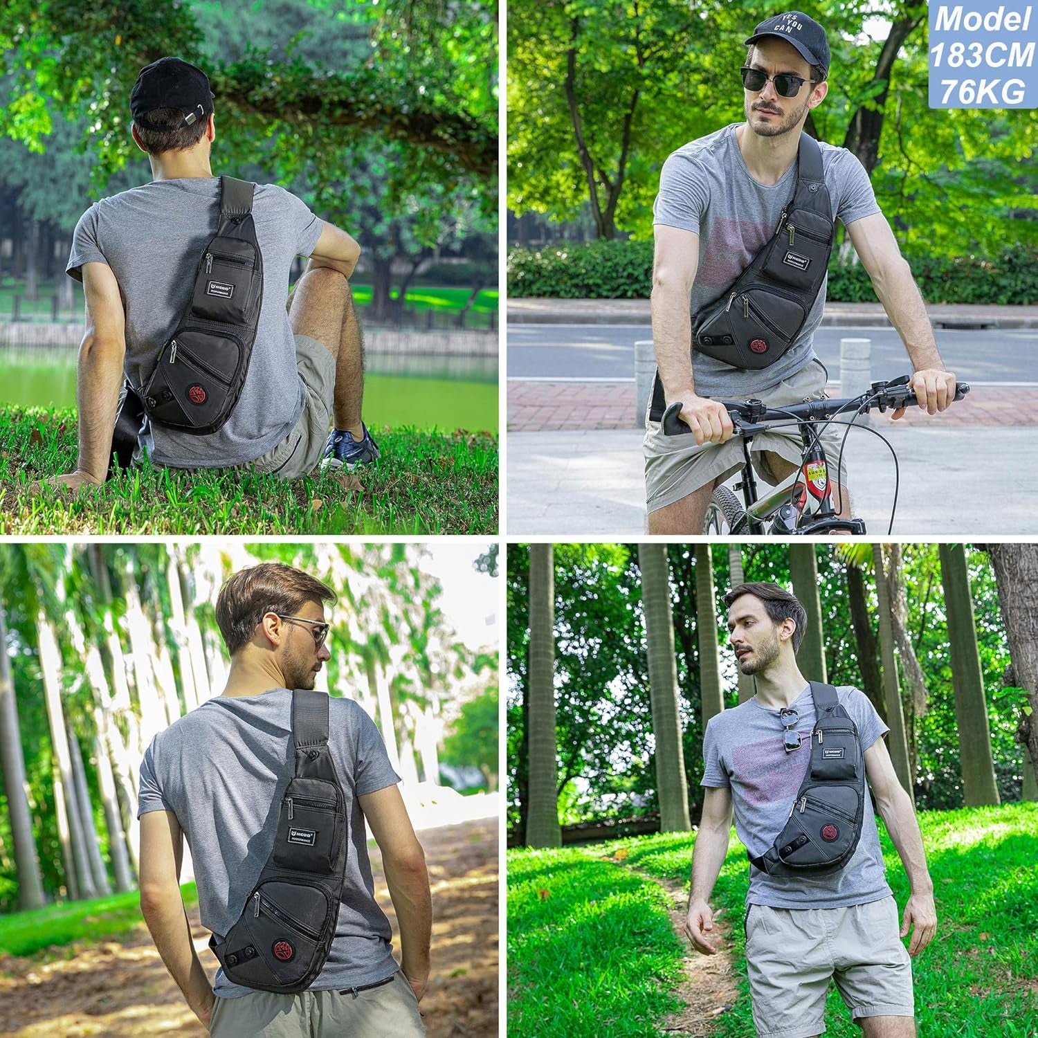 Sling Bag Chest Shoulder Backpack Crossbody Daypack for Men Women | Travel Outdoor Hiking Concealed Carry Fishing Fanny Tool Small Casual