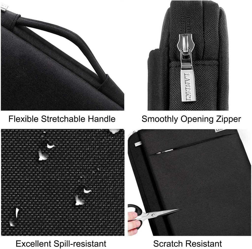 11.6 Inch Protective Laptop Sleeve for Surface Pro, Black | Slim, Shockproof and Waterproof Case for Surface Pro 7-9, Laptop Go 2-3, Macbook Air 11 and 11-12 Inch Chromebooks