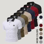 Men’S Polo Shirts with a Tipped Collar, Designed for Business, Golf, and Casual Wear; Quick-Drying, Breathable, and Cool Short-Sleeve Tops with Premium Embroidery