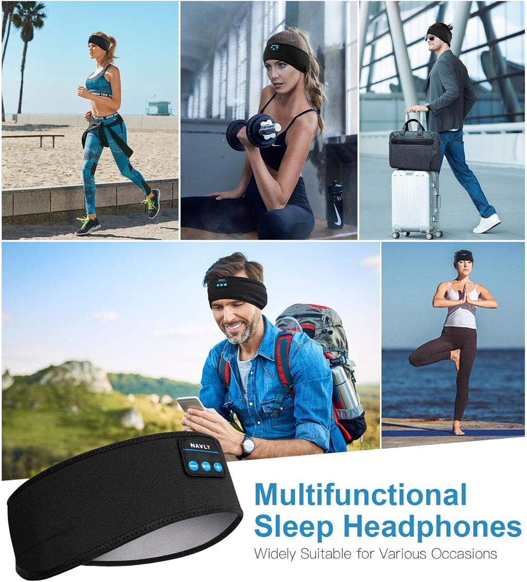 Sleep Headphones Bluetooth Headband, Wireless Headband Headphones Headsets with Thin Speakers, Sleep Earbuds, Sleeping Headphones for Workout Running Yoga Sports Gift for Men Women