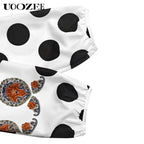 UOOZEE Women'S New 2026 Bohemian Polka Dot Big Hemline Puff Sleeves Stand Collar Maxi Dress, Tribal Print Long Sleeve Button-Front Dress with Pockets, Vacation Shirt Dress, Tall Length (Ladies with C - Cup and above Need to Order One Size Up)