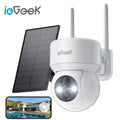 Security Cameras Wireless Outdoor, 2K Wifi Solar Camera for Home Surveillance, 360 View PTZ, Battery Powered, Color Night Vision, Motion Sensor