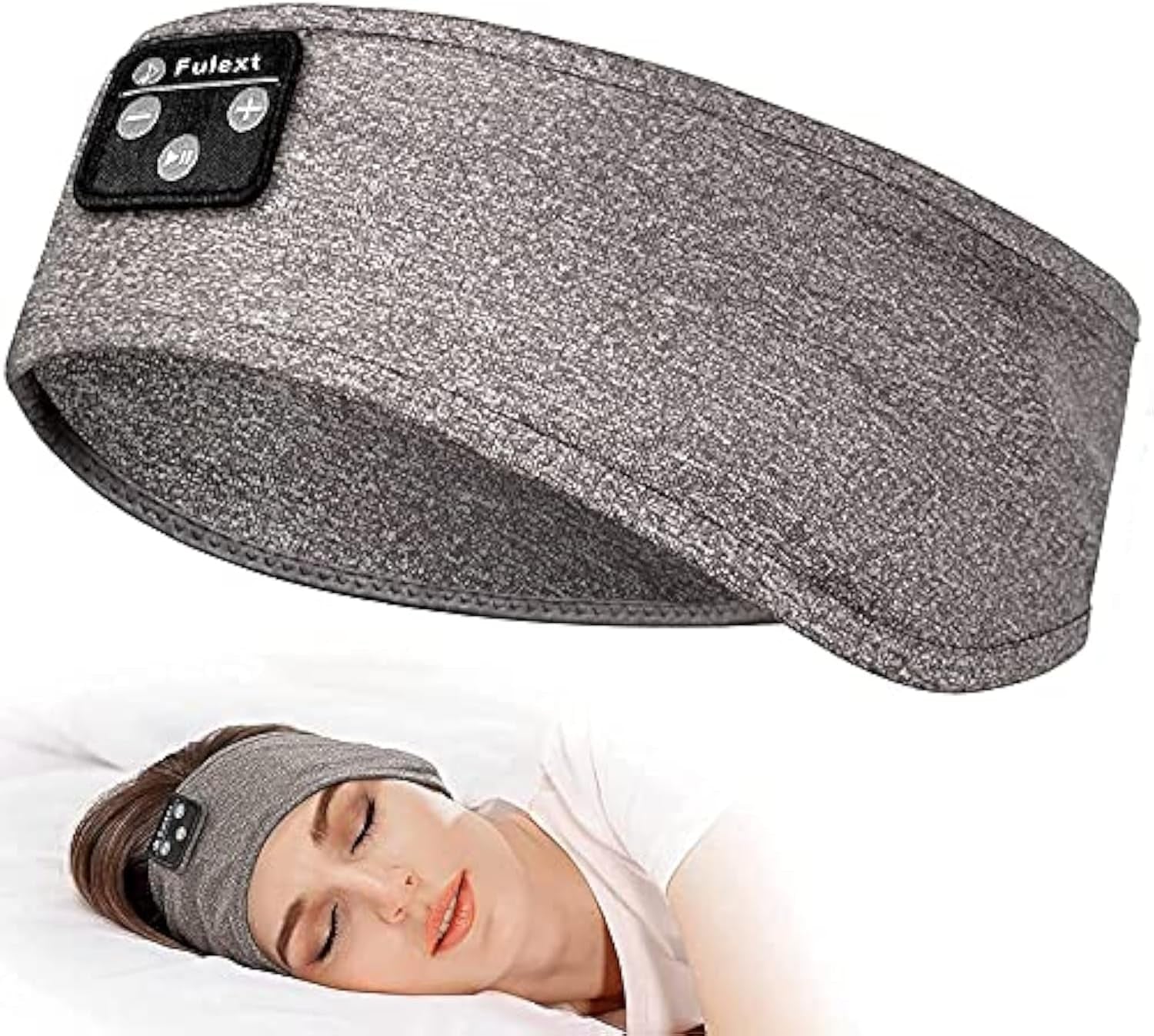 Bluetooth Headband Headphones for Sleeping, Soft Sleep Headband with Built-In Speakers, Long Play Time, Perfect for Sleep, Workout, Running, Yoga, Travel