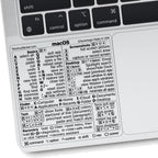 Mac OS Shortcuts Sticker for Air/Pro | Keyboard Stickers for Macos | Laminated Vinyl Macbook Cheatsheet | Macbook Shortcuts 2026 (Clear/Black)