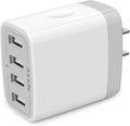 USB Charger Adapter, 2-Pack  4.8A 4-Muti Port Phone Wall Plug Fast Charging Block Box for Iphone 17 16 15 14 13 12 Pro Max 11 SE 10 XR XS, Samsung Galaxy, Moto, LG, Pixel, Power Cube Base Brick