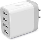 USB Charger Adapter, 2-Pack  4.8A 4-Muti Port Phone Wall Plug Fast Charging Block Box for Iphone 17 16 15 14 13 12 Pro Max 11 SE 10 XR XS, Samsung Galaxy, Moto, LG, Pixel, Power Cube Base Brick