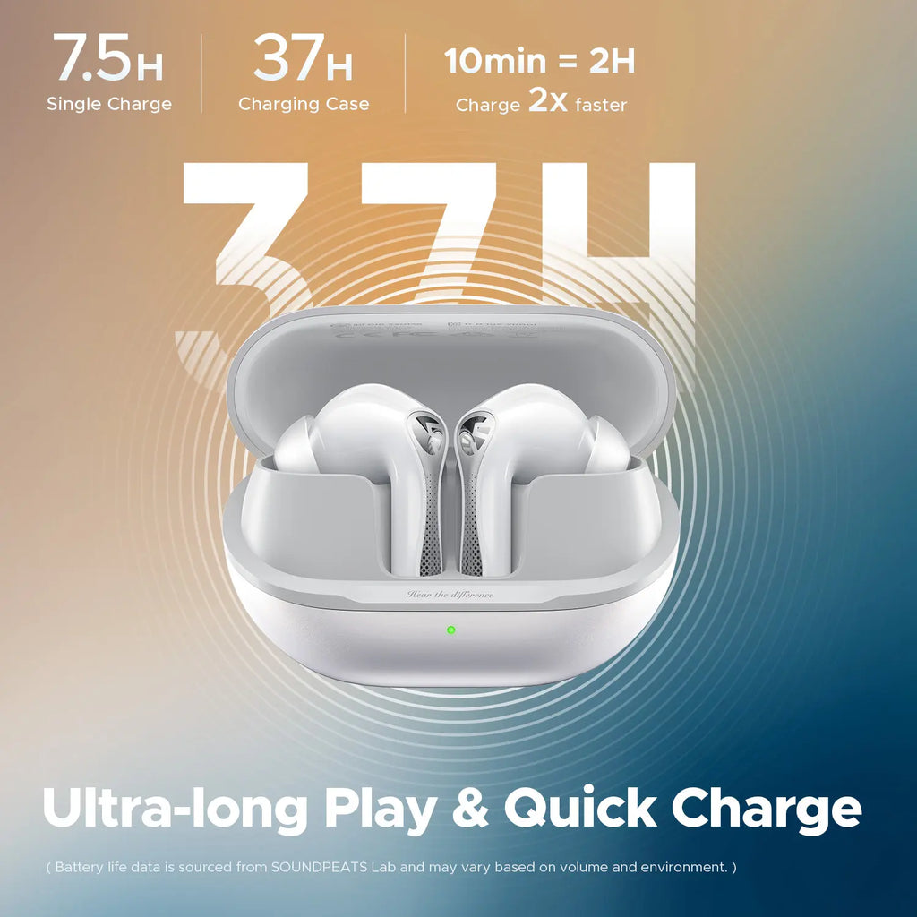 Soundpeats Air5 Pro Wireless Earbuds, Bluetooth 5.4, ANC Noise Cancelling, Comfy In-Ear Headphones, LDAC Hi-Res Audio, 35H Playtime, IPX5 Waterproof for Work, Gym, Travel