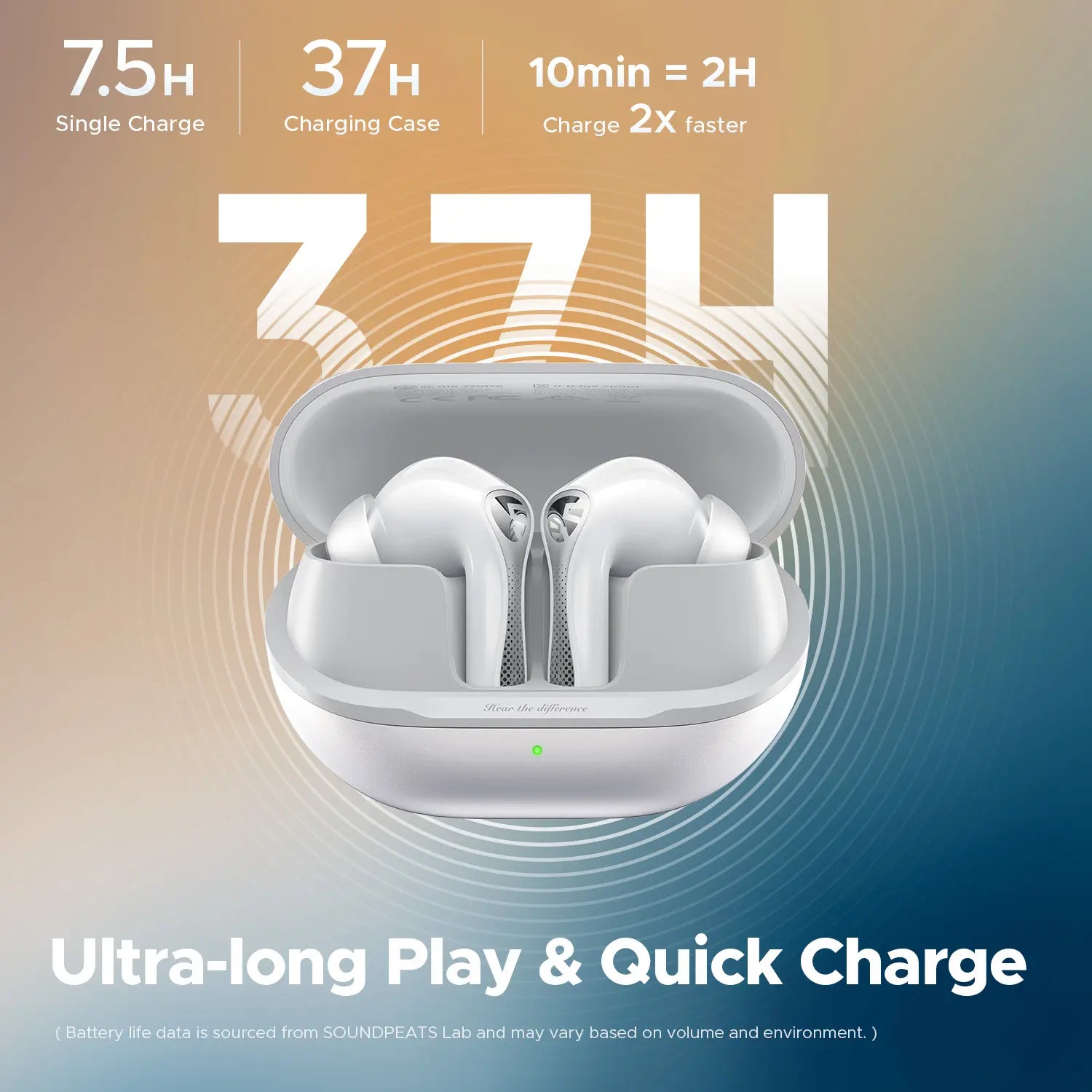 Soundpeats Air5 Pro Wireless Earbuds, Bluetooth 5.4, ANC Noise Cancelling, Comfy In-Ear Headphones, LDAC Hi-Res Audio, 35H Playtime, IPX5 Waterproof for Work, Gym, Travel