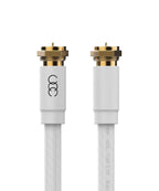 RG6 Coaxial Cable 30 FT, CL3 White Coax Cord TV Cable Wire, In-Wall Rated-Digital Audio Video Satellite Cable Extension, Gold Plated Compression Connectors - White