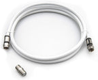 Coaxial Cable (4 Feet) with RG6 Coax Cable Connector (F-Type Cable Extension Adapter) White Coax Satellite TV 75 Ohm