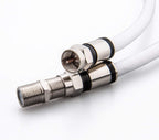 Coaxial Cable (4 Feet) with RG6 Coax Cable Connector (F-Type Cable Extension Adapter) White Coax Satellite TV 75 Ohm