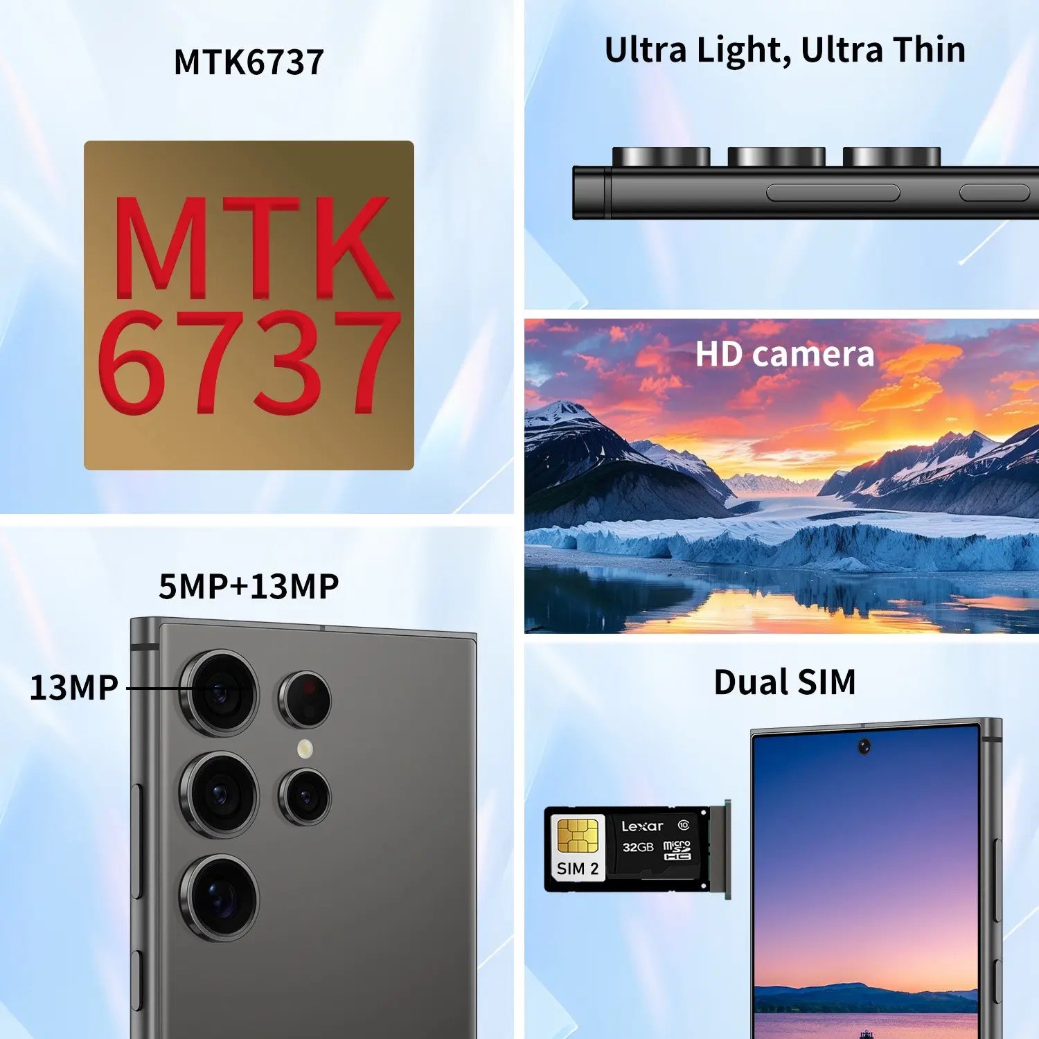 Unlocked Smart Android Phone, Android Mobile Smartphone, Octa Core Smartphone, 5Mp+13Mp Camera, 4G Network, 6.75-Inch Screen, Octa-Core Cpu, Android 10.0, 3800Mah Battery, Dual Sim Slot