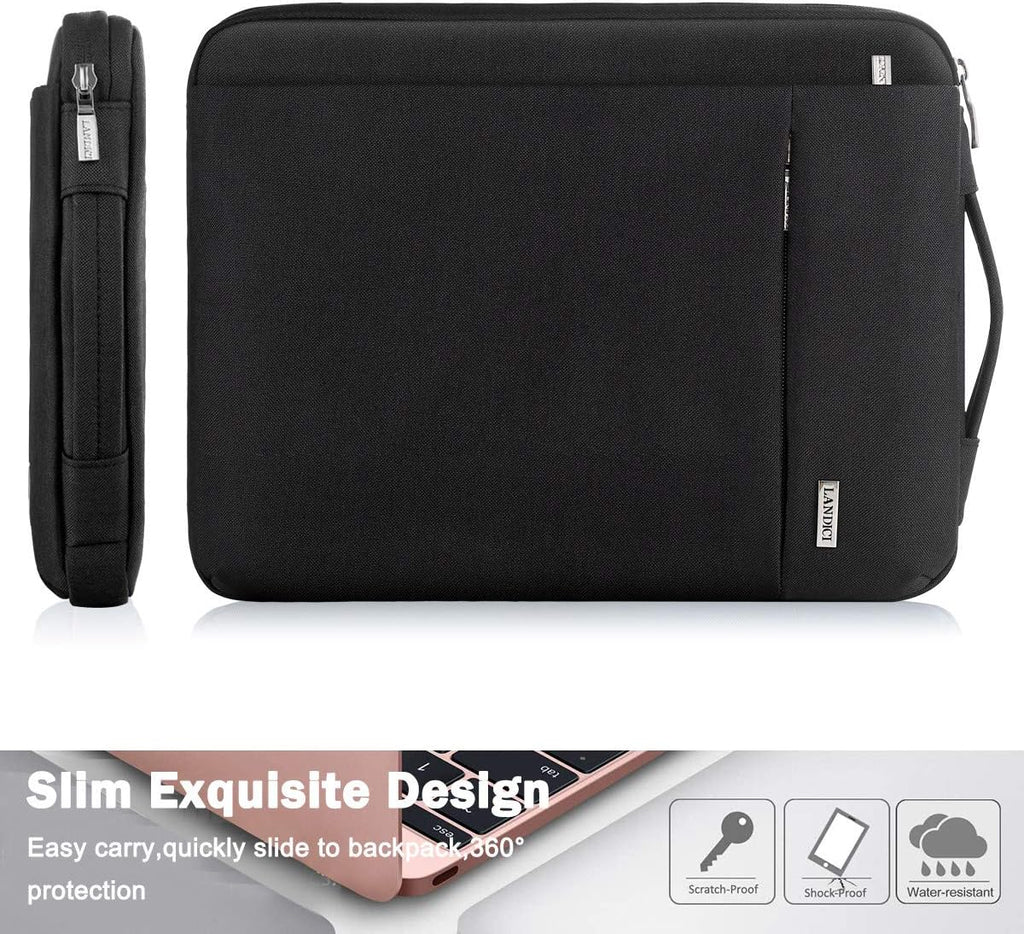 11.6 Inch Protective Laptop Sleeve for Surface Pro, Black | Slim, Shockproof and Waterproof Case for Surface Pro 7-9, Laptop Go 2-3, Macbook Air 11 and 11-12 Inch Chromebooks