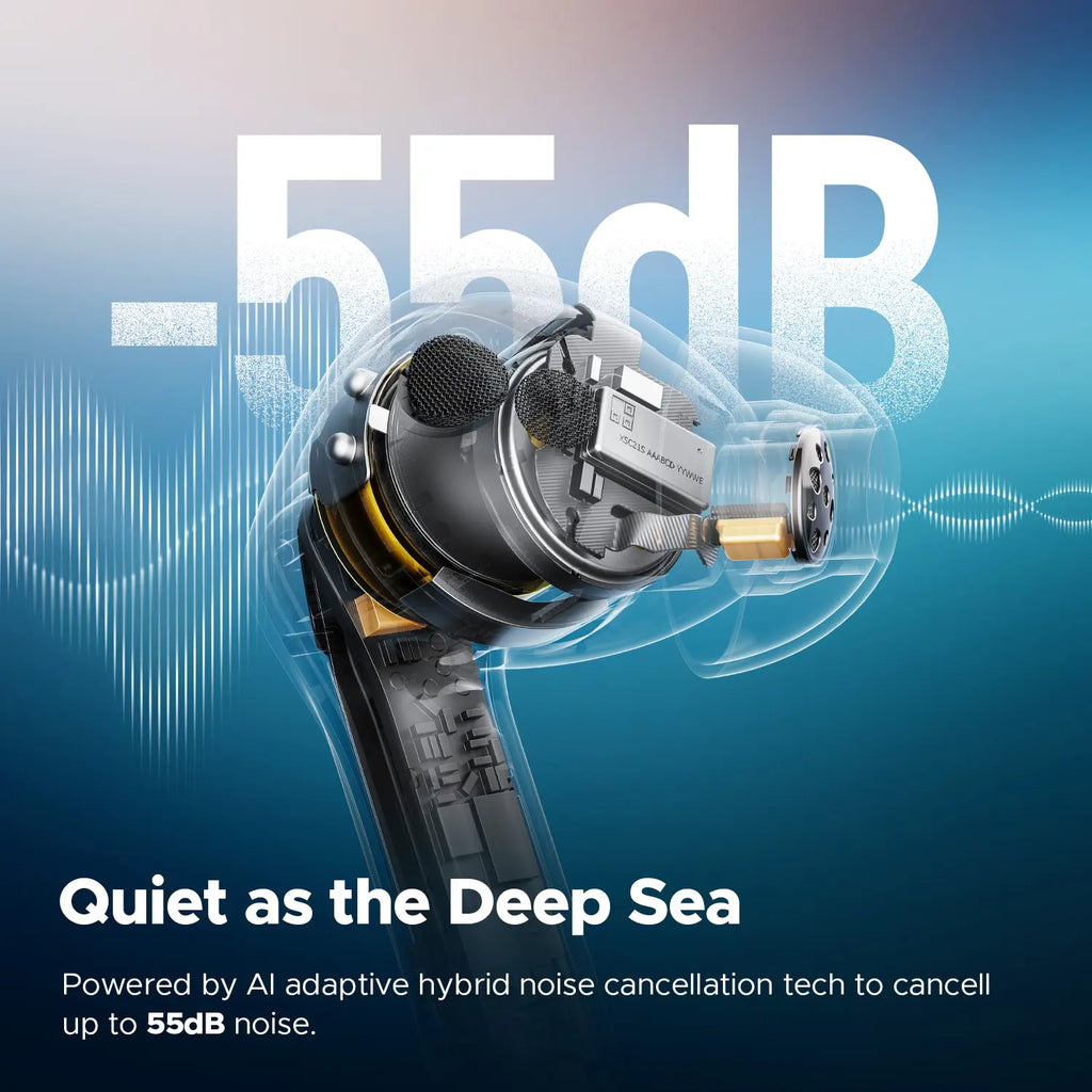 Soundpeats Air5 Pro Wireless Earbuds, Bluetooth 5.4, ANC Noise Cancelling, Comfy In-Ear Headphones, LDAC Hi-Res Audio, 35H Playtime, IPX5 Waterproof for Work, Gym, Travel