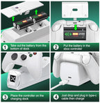 Dual Xbox Controller Charger with 2×5520Mwh Battery Packs for Xbox Series X|S/One/Elite