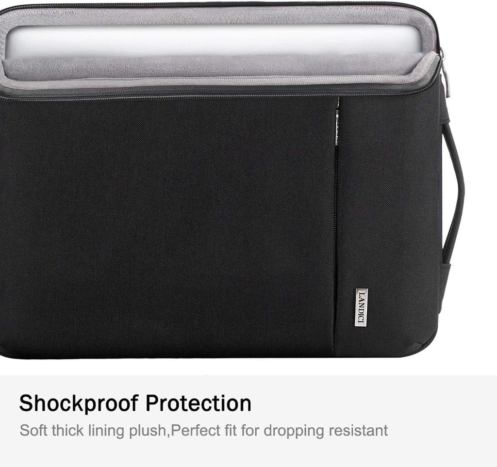 11.6 Inch Protective Laptop Sleeve for Surface Pro, Black | Slim, Shockproof and Waterproof Case for Surface Pro 7-9, Laptop Go 2-3, Macbook Air 11 and 11-12 Inch Chromebooks