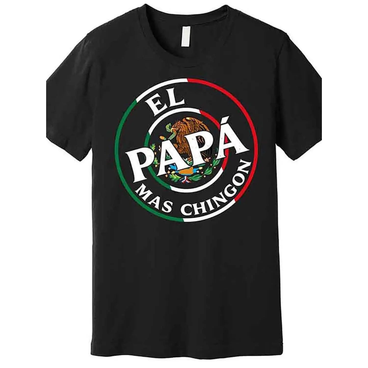 Father'S Day El Papa Mas Chingon Funny Mexican Dad Premium T-Shirt Funny Men Short Sleeve Graphic T-Shirt Series Black Huggy