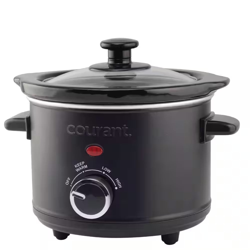 1.6 Qt. Black Mini Slow Cooker with 3-Cooking Settings