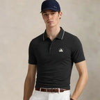 Men’S Polo Shirts with a Tipped Collar, Designed for Business, Golf, and Casual Wear; Quick-Drying, Breathable, and Cool Short-Sleeve Tops with Premium Embroidery